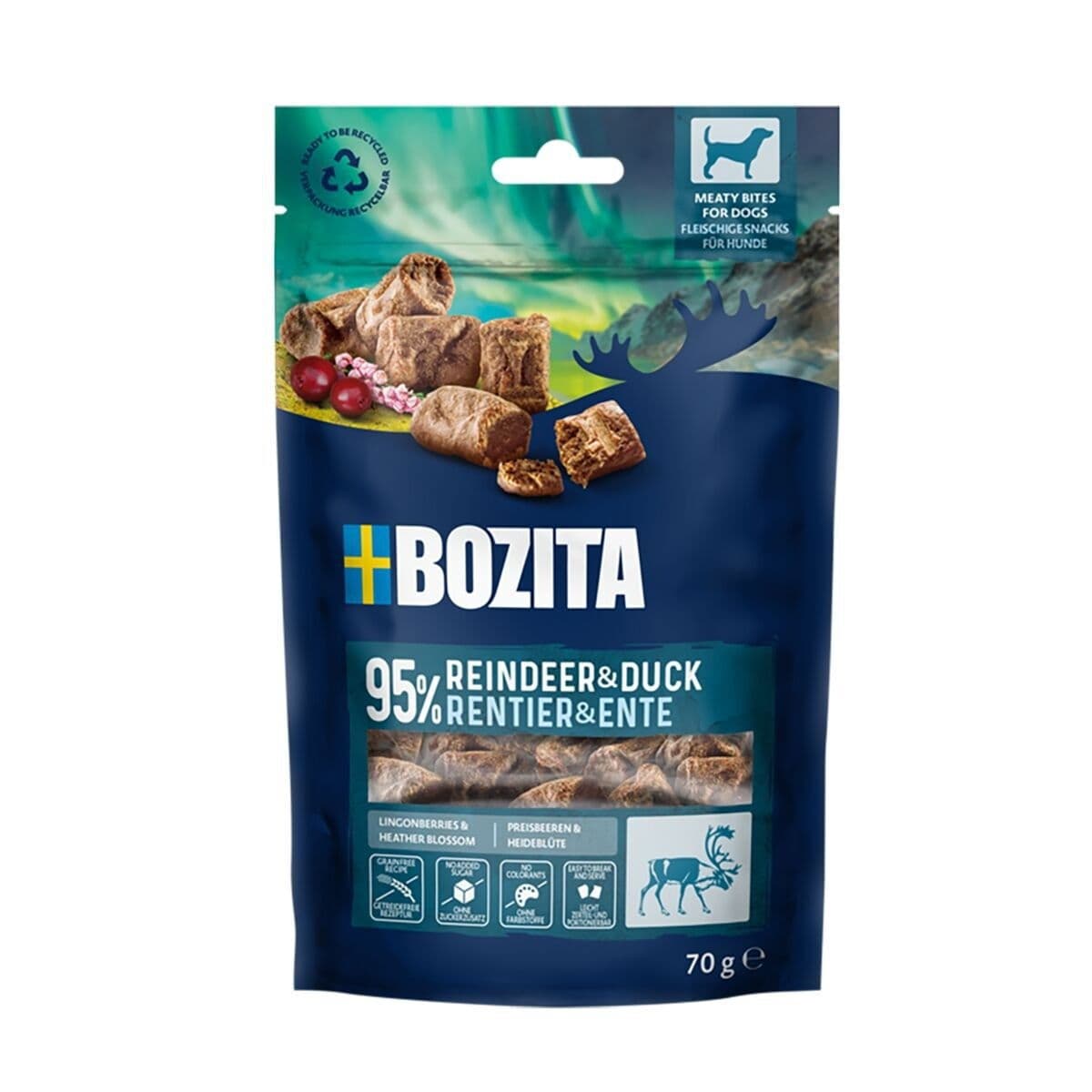 Bozita Meaty Bites Poro & Ankka 70 g herkku koiralle – Bozita