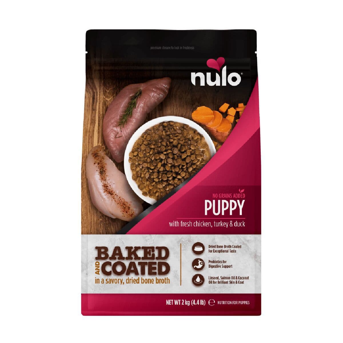 Nulo Baked & Coated Dog Puppy Fresh Chicken, Turkey & Duck – Nulo