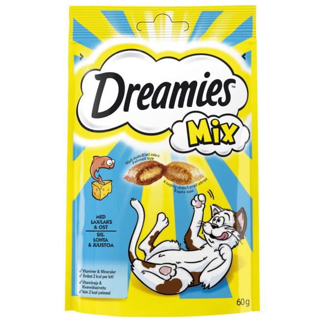 Kissan herkku Dreamies Mix Lohi & Juusto – Dreamies