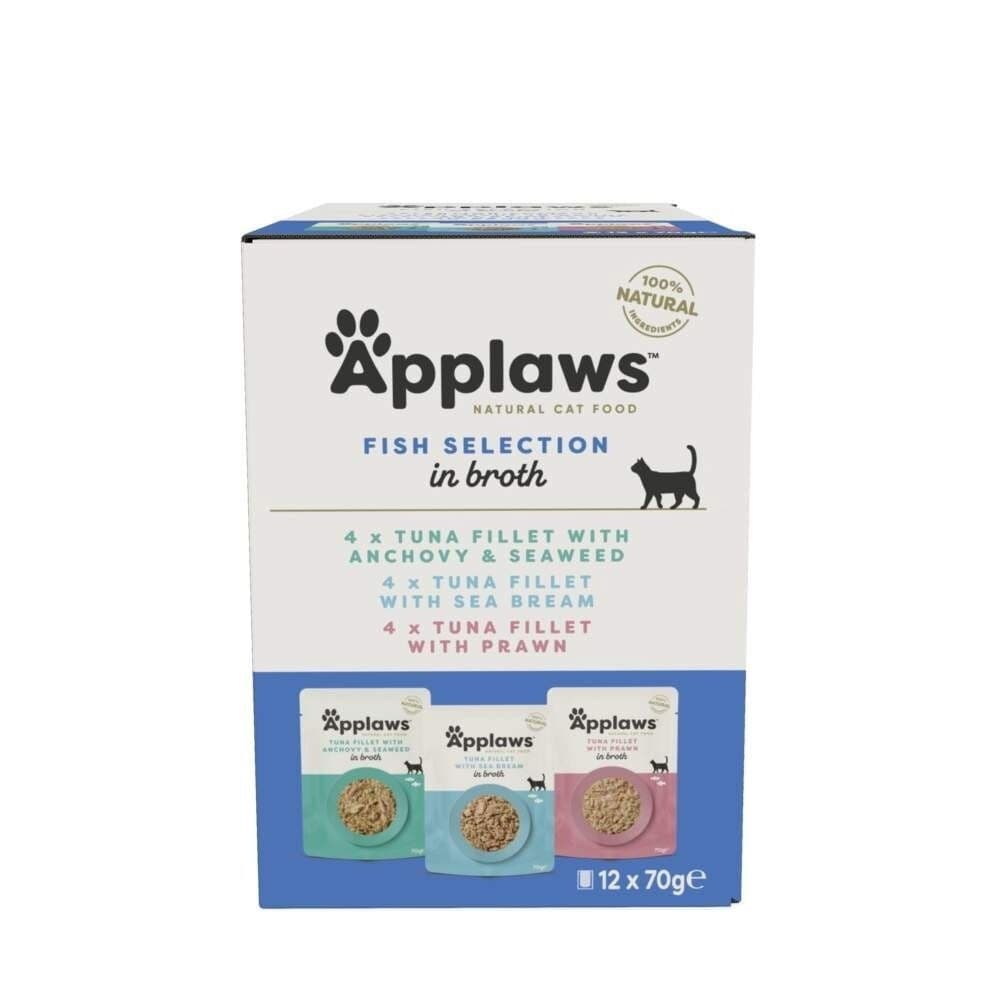 Applaws Cat Kalaa liemessä, multipack 12x70g – Applaws