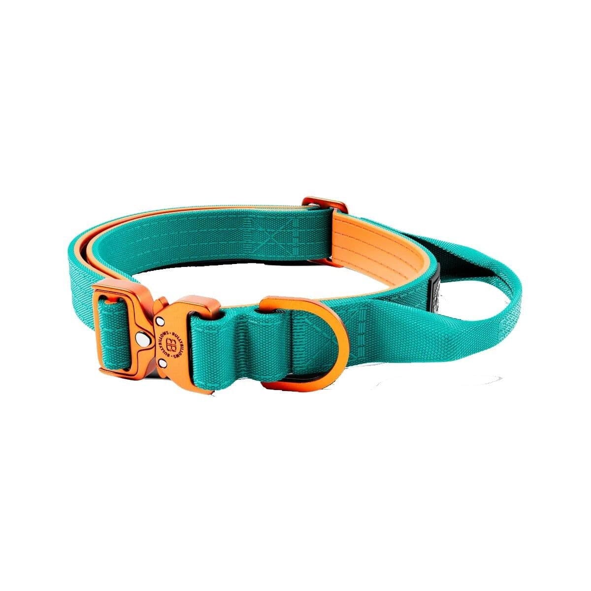 BullyBillows Combat kaulapanta kahvalla, turkoosi-oranssi 2,5 cm – BullyBillows