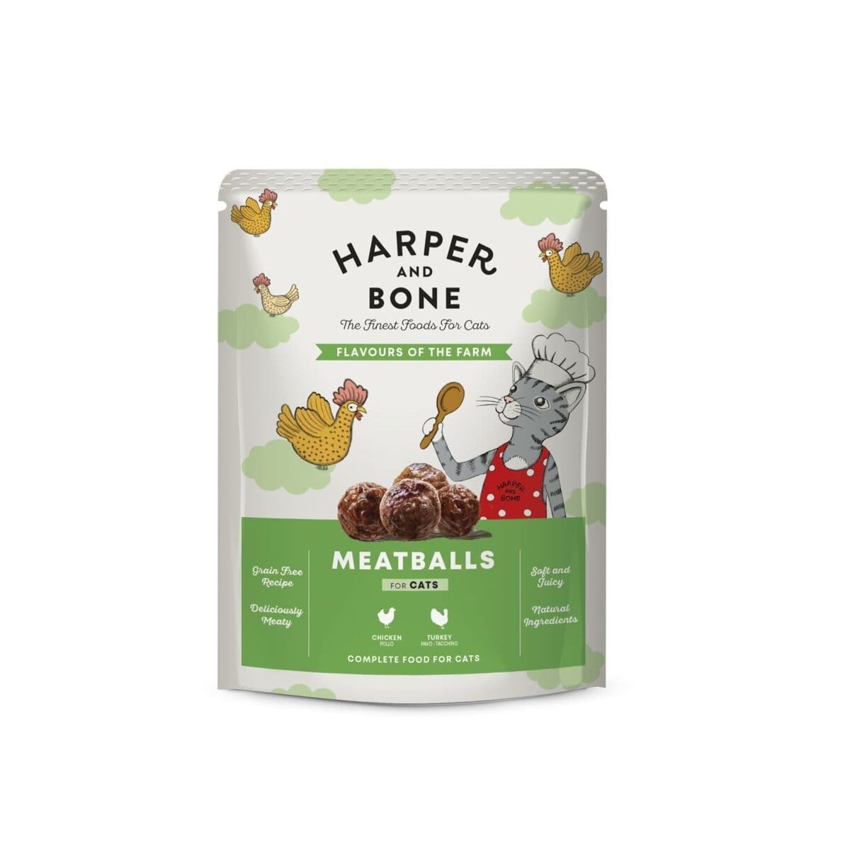 Harper & Bone Cat Adult Meatballs Flavours of the Farm 85 g – Harper and Bone