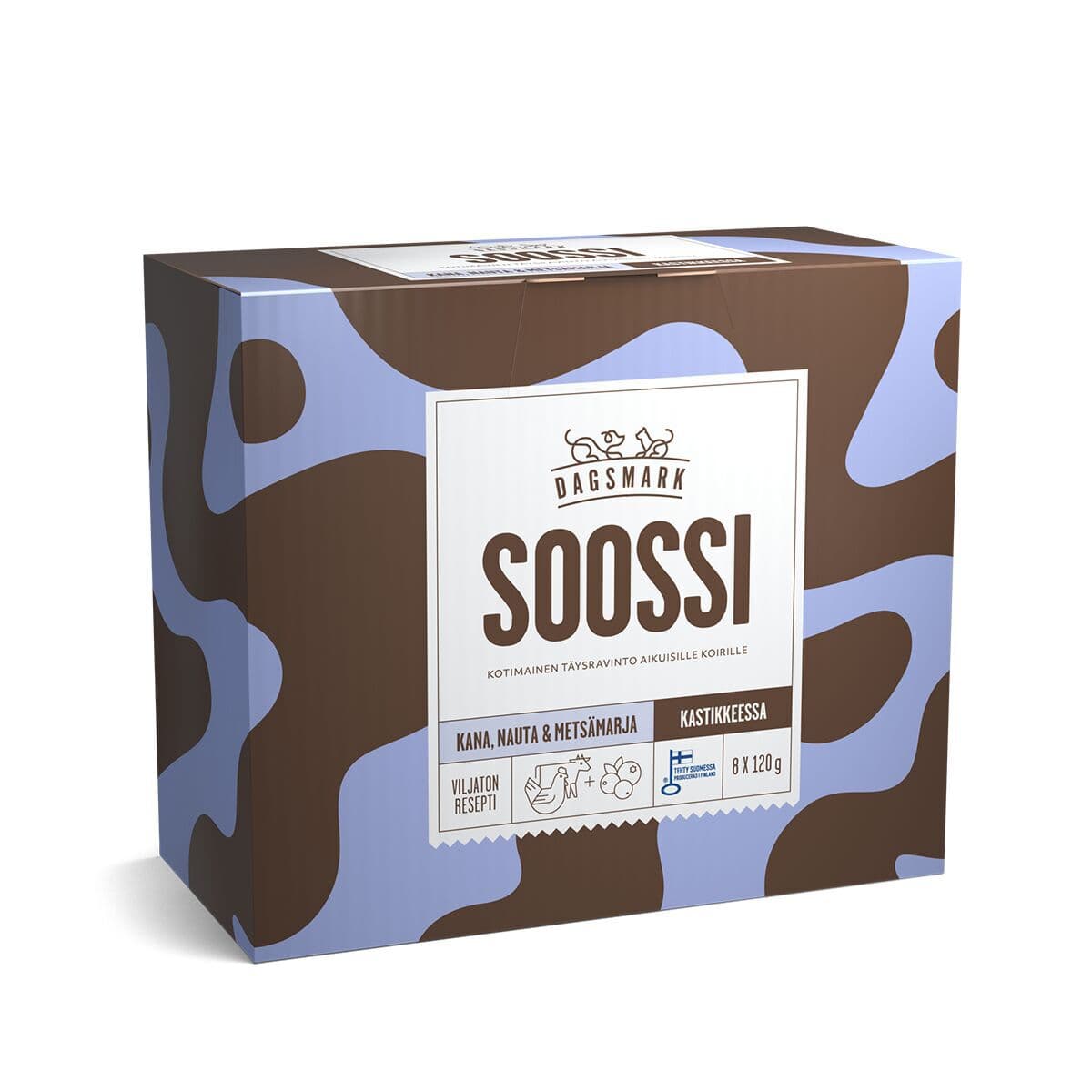 Dagsmark SOOSSI kana, nauta & metsämarja 8 x 120 g – Dagsmark