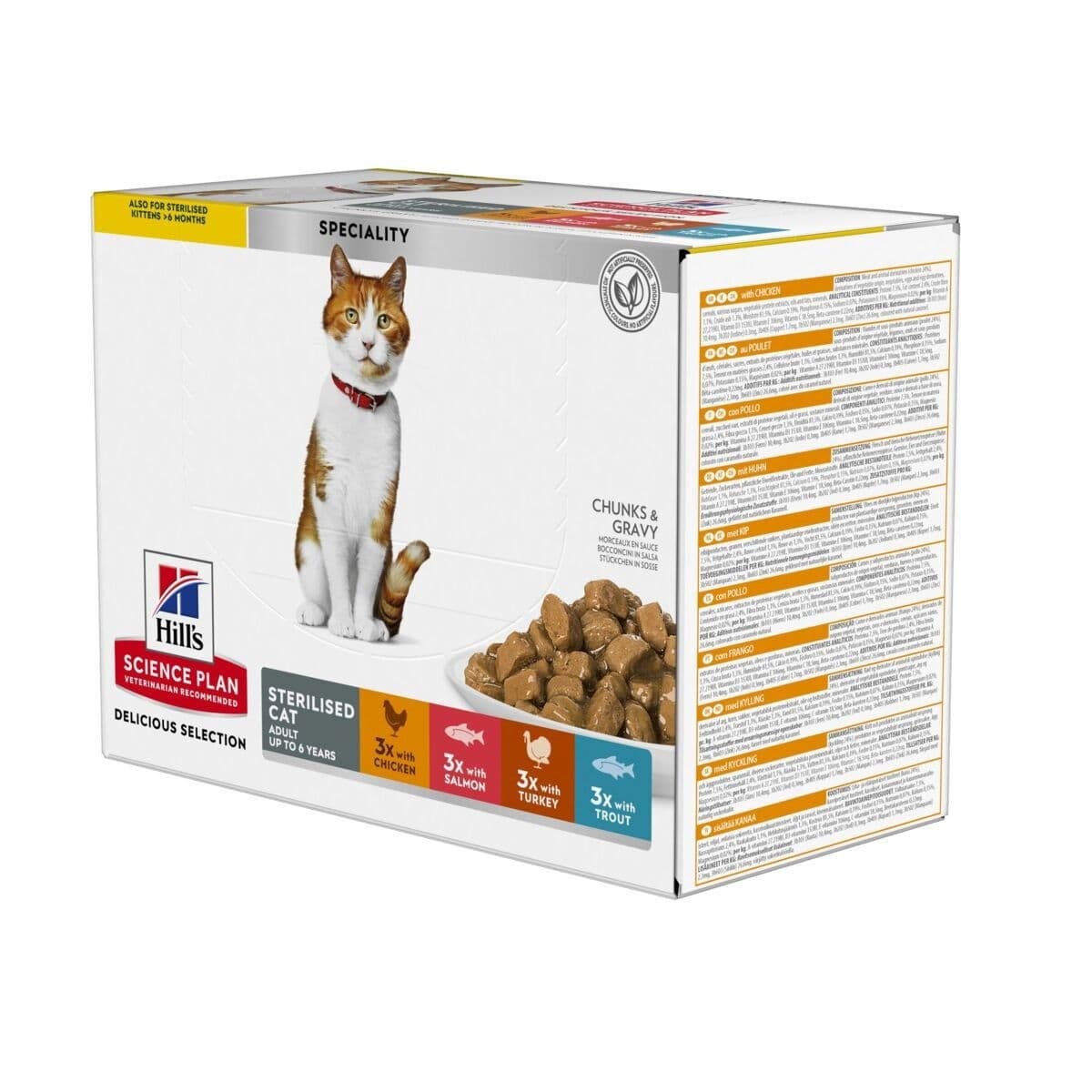 Hill's Science Plan Cat Adult Sterilised Chicken, Fish, Trout & Turkey 12x85 g – Hill's