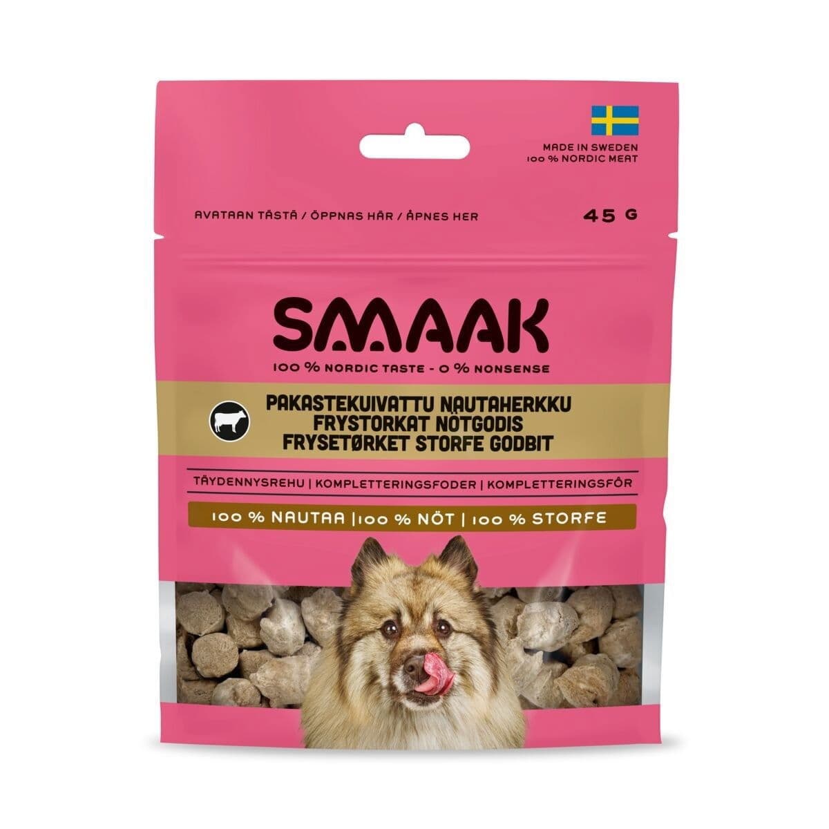 SMAAK Pakastekuivattu nautaherkku koiralle 45g – Smaak