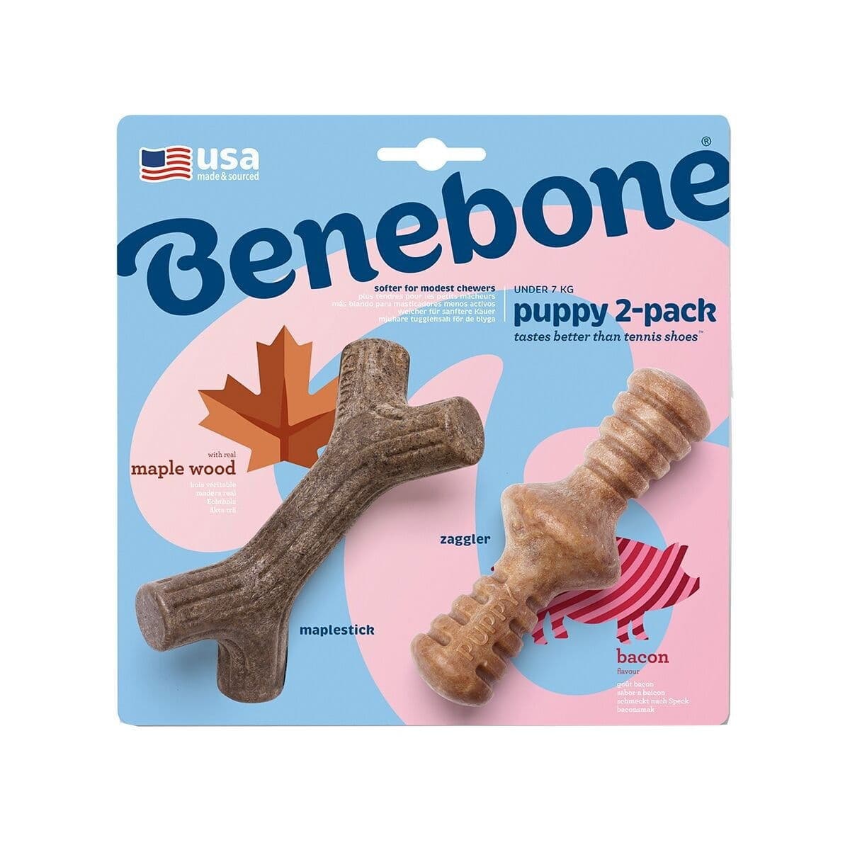 Benebone Puppy 2 kpl - Maplestick/Zaggler Bacon Tiny – Benebone
