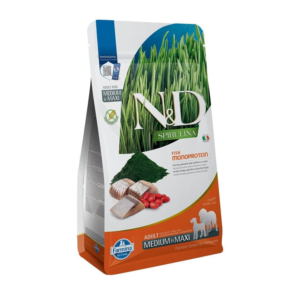 Farmina N&D Dog Spirulina & Silli M/L 2 kg – Farmina