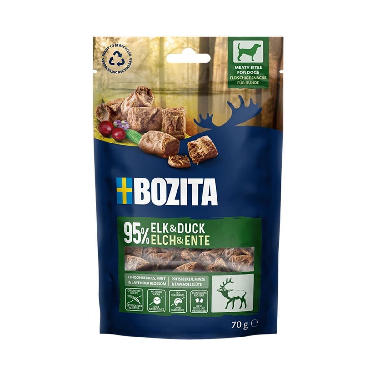 Bozita Meaty Bites Hirvi&Ankka 70g herkku koiralle – Bozita