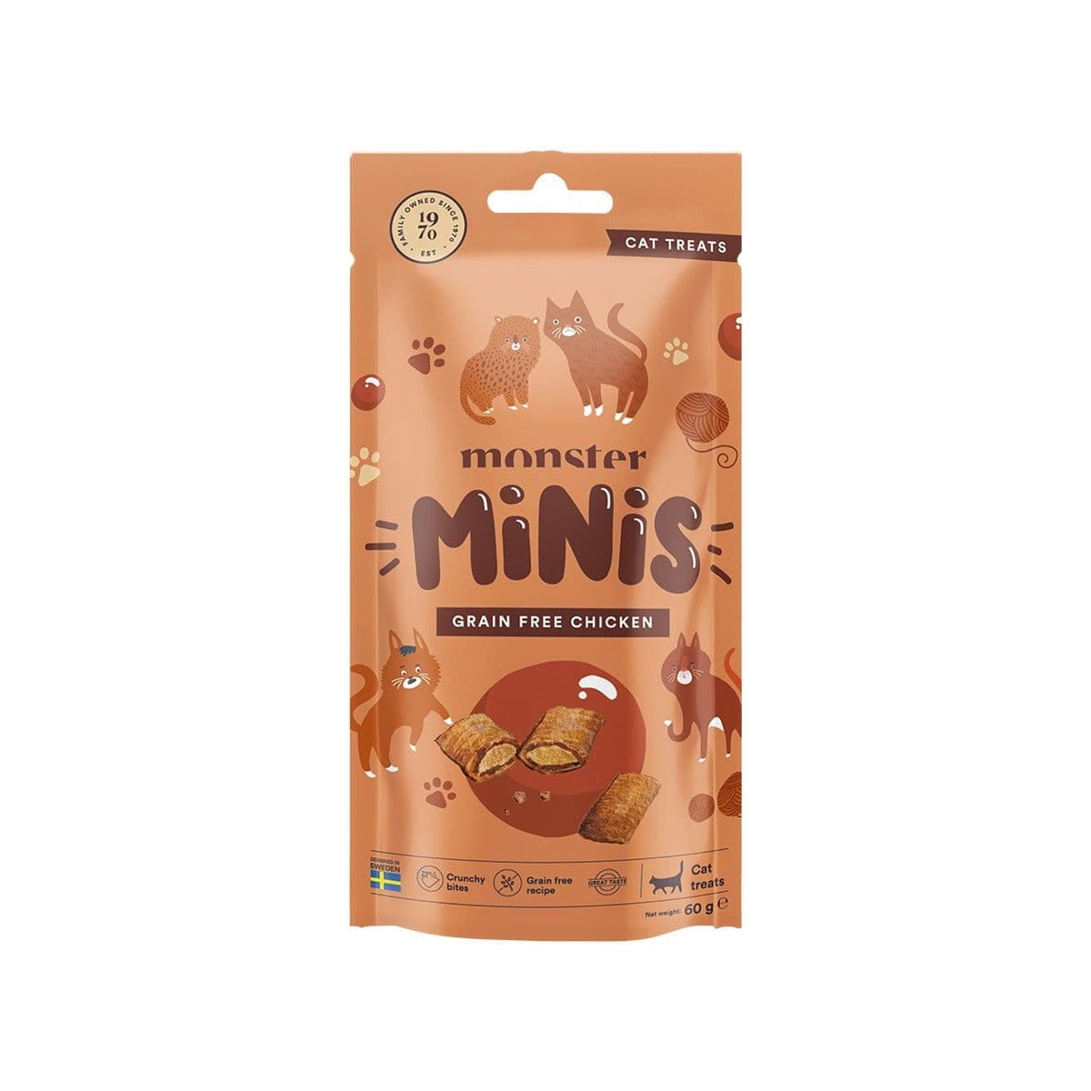 Monster Minis viljattomat kissanherkut, kana – Monster Pet Food