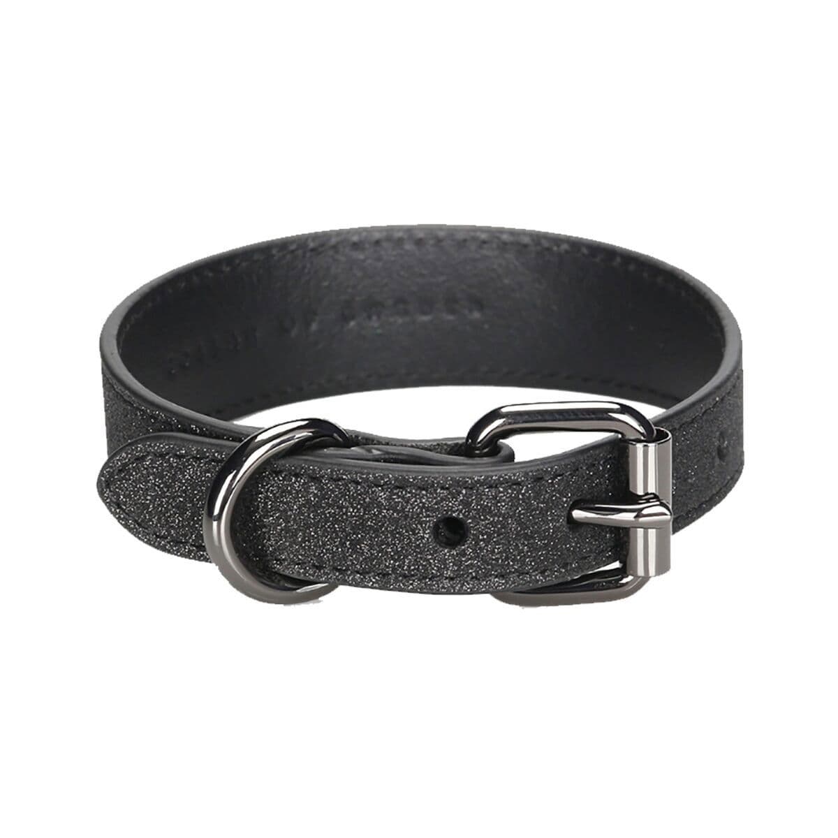 Collar of Sweden kapea solkipanta, musta glitter – Collar of Sweden