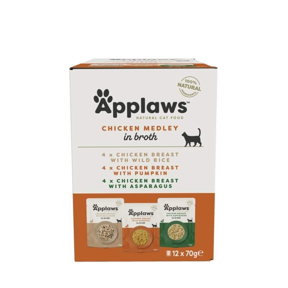 Applaws Cat Kanaa liemessä, multipack 12x70g – Applaws