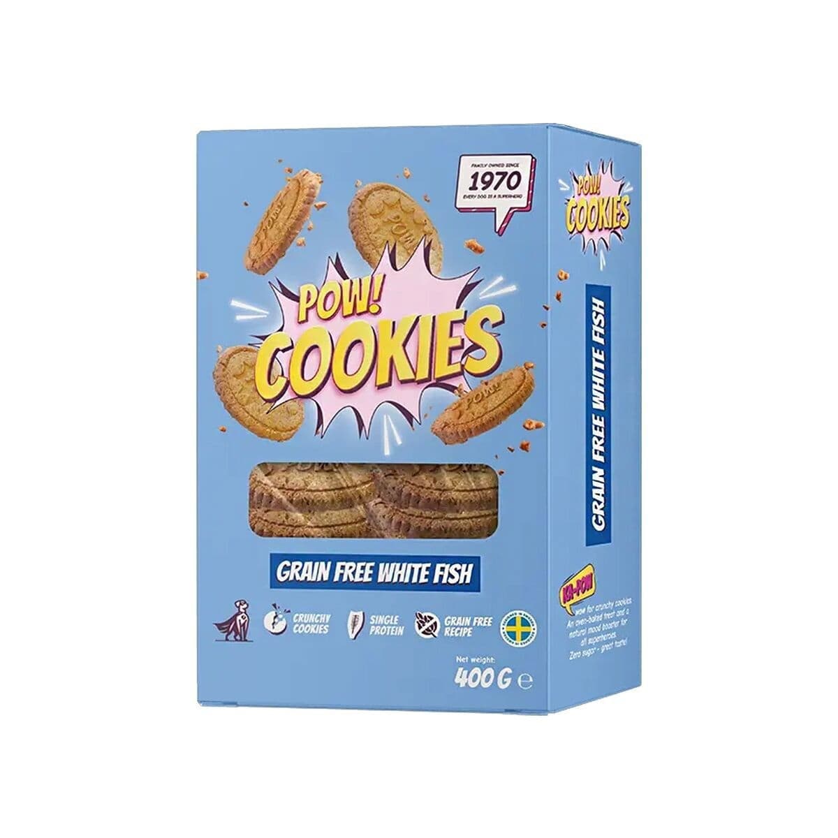 POW! Viljaton koirankeksi, siika 400 g – POW!