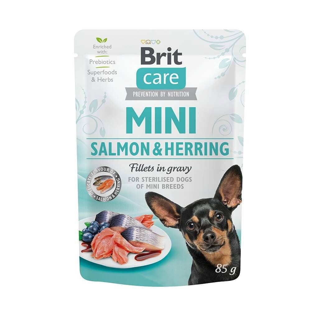 Brit Care Mini lohta ja silliä kastikkeessa 85 g – Brit Care